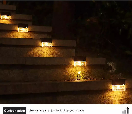 Set of 6 Wall Solar Lights Street RGB with Photocell IP65 8cmx6.5cmx6.5cmcm