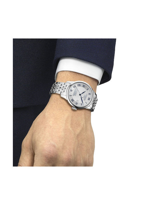 Tissot Ανδρικό Ρολόι 39.3mm Μπαταρίας με Ασημί Μεταλλικό Μπρασελέ