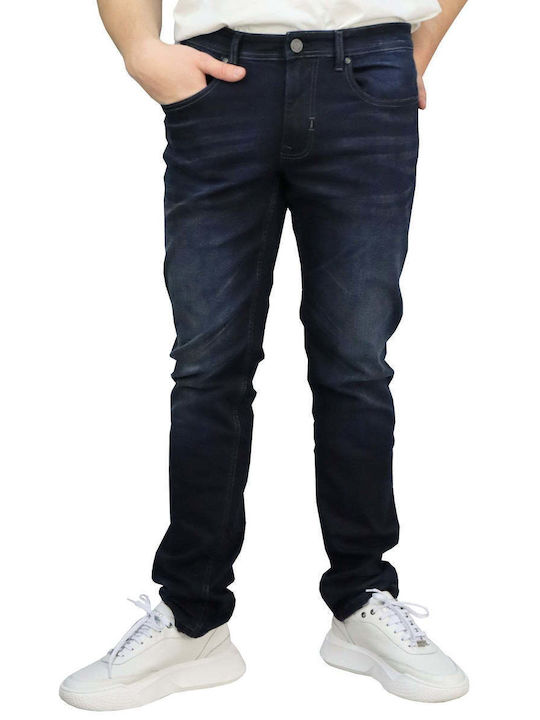 Marcus Felix Men's Jeans Pants in Slim Fit Navy Blue