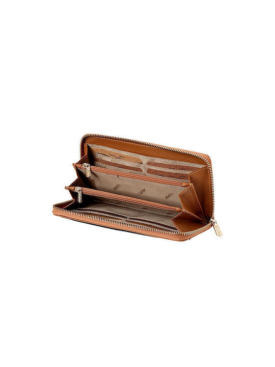 Lavor Large Leather Women's Wallet with RFID Tabac Brown