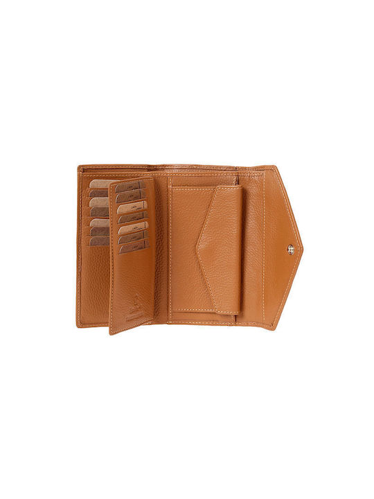 Lavor Large Leather Women's Wallet with RFID Tabac Brown