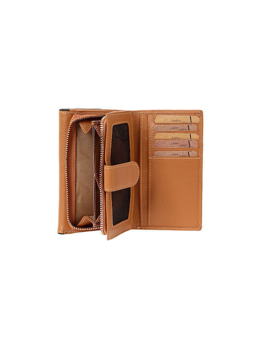 Lavor Large Leather Women's Wallet with RFID Tabac Brown