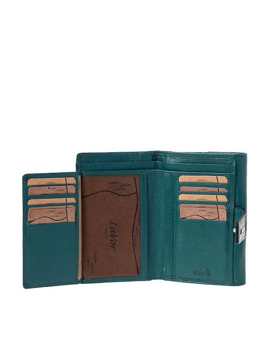 Large Leather Women's Wallet Classic with RFID Turquoise