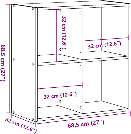 Bibliothek Braun 68.5x32x68.5cm