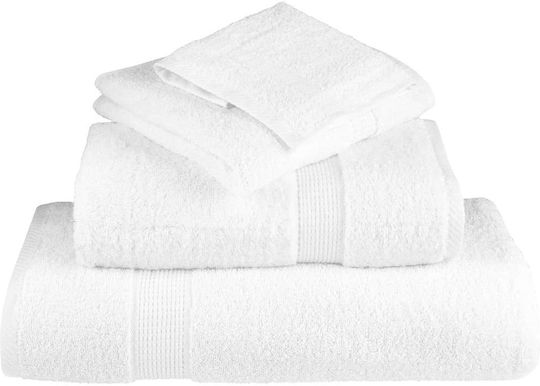 vidaXL Set 10 Hotel Face Towels 100x50 cm 600gsm White