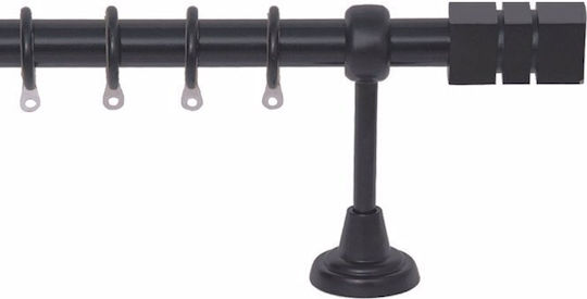 Import Hellas Metallisch Vorhangstange No2 Doppel mit Schiene Φ25mm 160cm Black Checkmate