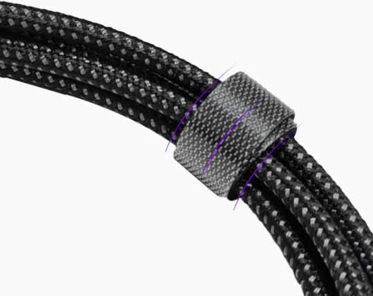 Buddi USB 2.0 Cable USB-C male - USB-A 12W Μαύρο 2m 122296