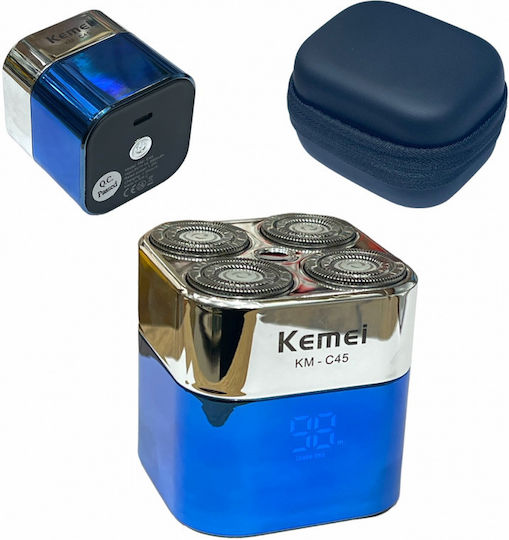 Kemei KM-C45 Περιστρεφόμενη Ξυριστική Μηχανή Προσώπου Επαναφορτιζόμενη / Με Καλώδιο