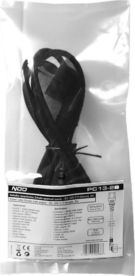NOD Schuko - IEC C13 Cablu 2m Negru