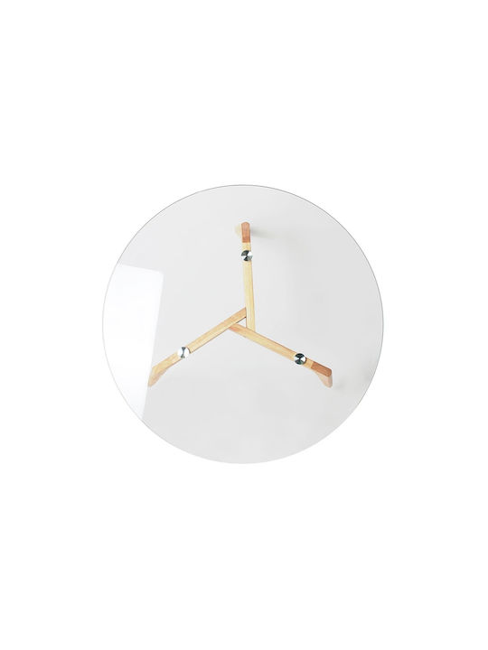 Round Central Coffee Table Made of Solid Wood Transparent W80xL80xH45.5cm