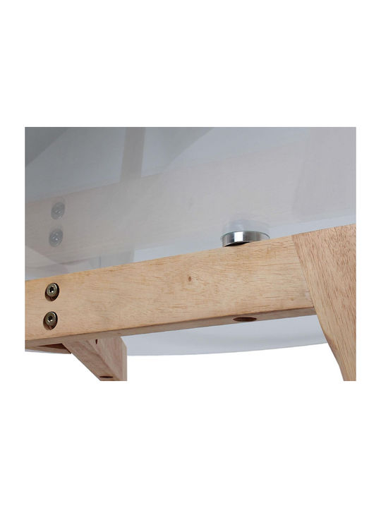 Round Central Coffee Table Made of Solid Wood Transparent W80xL80xH45.5cm