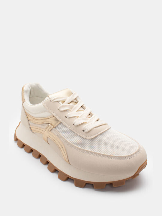 Sneakers Color Combination Tractor Sole 4284902-beige