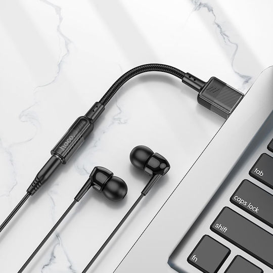Μετατροπέας Ήχου Usb Αρσενικό 3.5mm Jack Θηλυκό Hoco Ls37 Μαύρος
