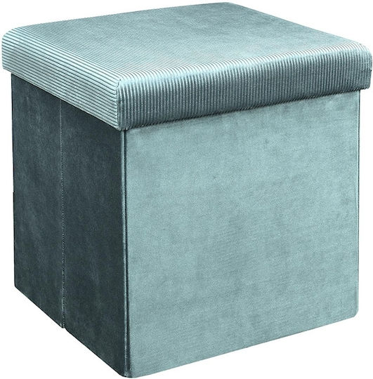 Hocker Für das Wohnzimmer Mit Stauraum Gepolstert mit Samt Blau 38x38x38cm