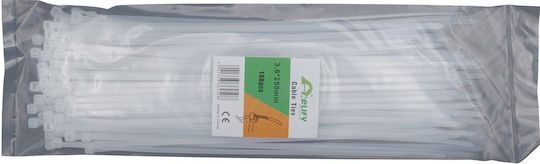 Uncle George Δεματικά Καλωδίων Πλαστικά 250mmx3.6mm σε Διάφανο χρώμα (100τμχ) (03.05.02-0004-250x3.6mm)
