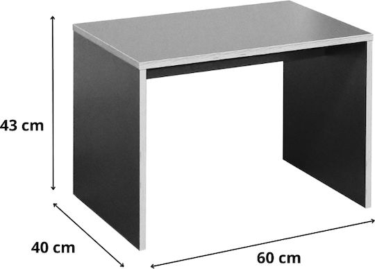 Rechteckiger Beistelltisch Rio Holz Anthrazit M60xL40xH43cm Megapap