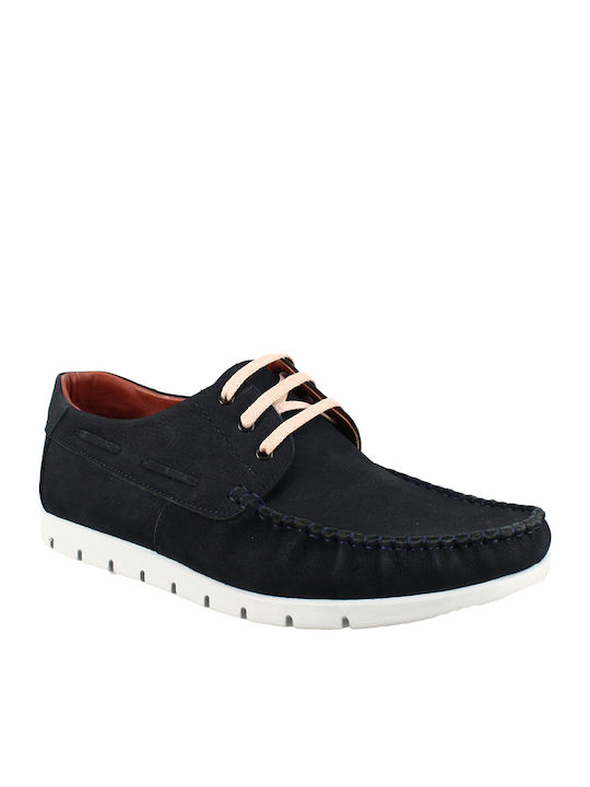 Leder Herren Mokassins in Blau Farbe