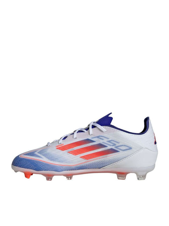 F50 Pro FG FG Детски Футболни Обувки с Бутони Облачно Бели / Слънчево Червени / Ясно Сини