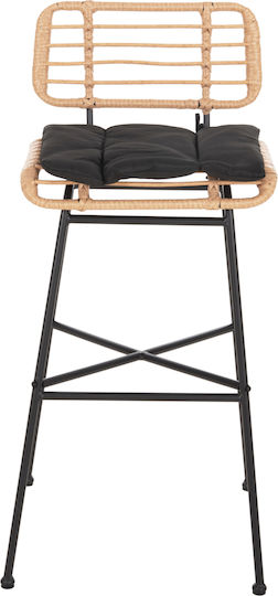 Scaun Rafturi și dulapuri pentru vin de Grădină Rattan Allegra cu pernă Black-wicker Beige 1buc 48x49x99cm