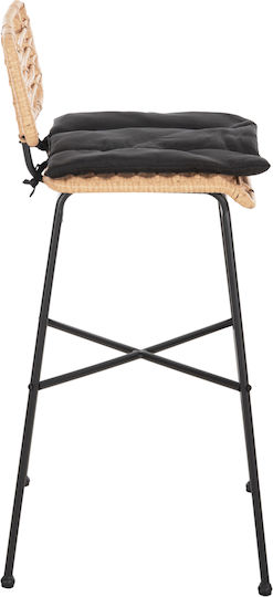 Scaun Rafturi și dulapuri pentru vin de Grădină Rattan Allegra cu pernă Black-wicker Beige 1buc 48x49x99cm