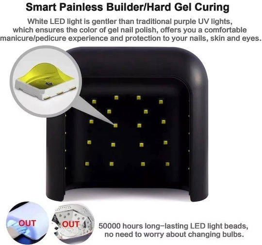 3 Smart 2.0 Nail Polish Curing Lamp UV / LED 48W White