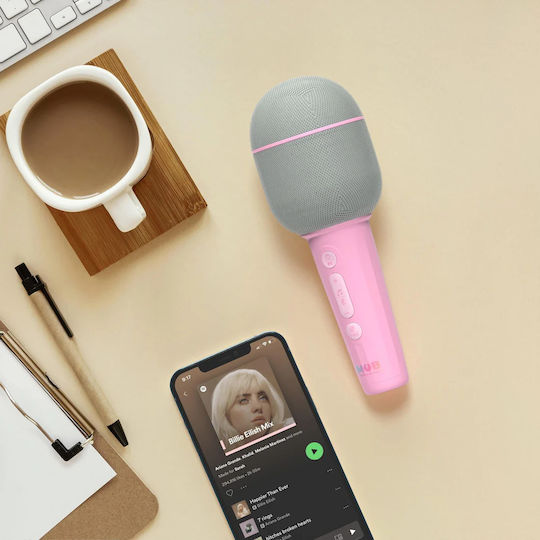 Mobility On Board Wireless Karaoke Microphone Marshmallow GROOV-MARSH-01 Pink