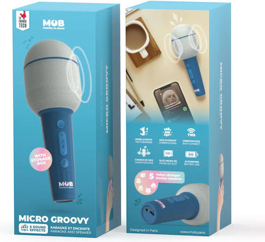 Mobility On Board Μικρόφωνο Karaoke Ασύρματο GROOV-DKBL-01 Μπλε
