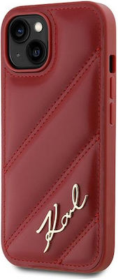 Karl Lagerfeld Back Cover Silicone / Plastic / Leather Red (iPhone 13)