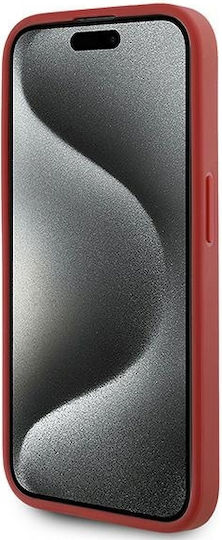 Karl Lagerfeld Diagonal Quilted Script Umschlag Rückseite Kunststoff Rot (iPhone 15 Pro Max)