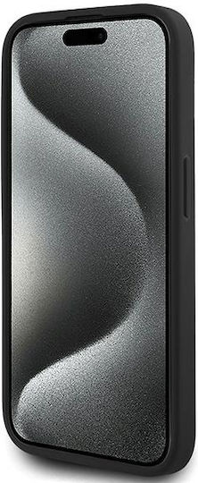 Karl Lagerfeld Diagonal Quilted Script Umschlag Rückseite Silikon / Kunststoff / Leder Schwarz (iPhone 15 Pro Max)