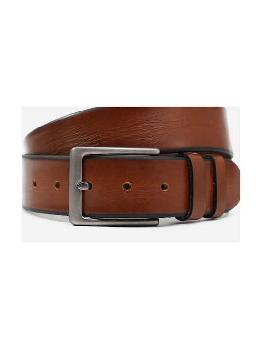 Stefano Mario Men's Leather Wide Belt Brown