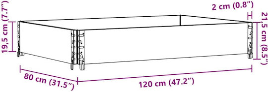 vidaXL Κολάρα Παλέτας 120x80x21.5εκ. 3τμχ