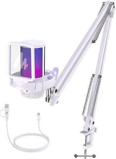 Maono DGM20 S Δυναμικό Microphone with USB Type-C Shock Mounted in White Color