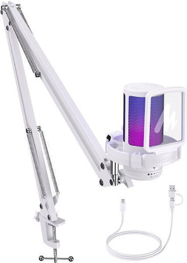 Maono DGM20 S Δυναμικό Microphone with USB Type-C Shock Mounted in White Color