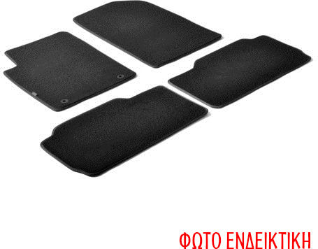 Lampa Set of Front and Rear Mats 4pcs Tray Type for Peugeot 107 Toyota Aygo Citroen C1 Black