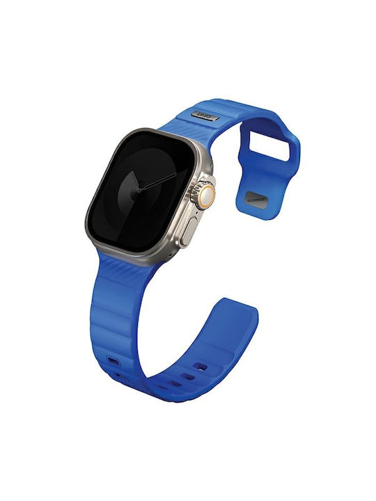 Uniq Curea Piele cu Pin Albastru (Apple Watch 44/45/46mm/Ultra 49mm)