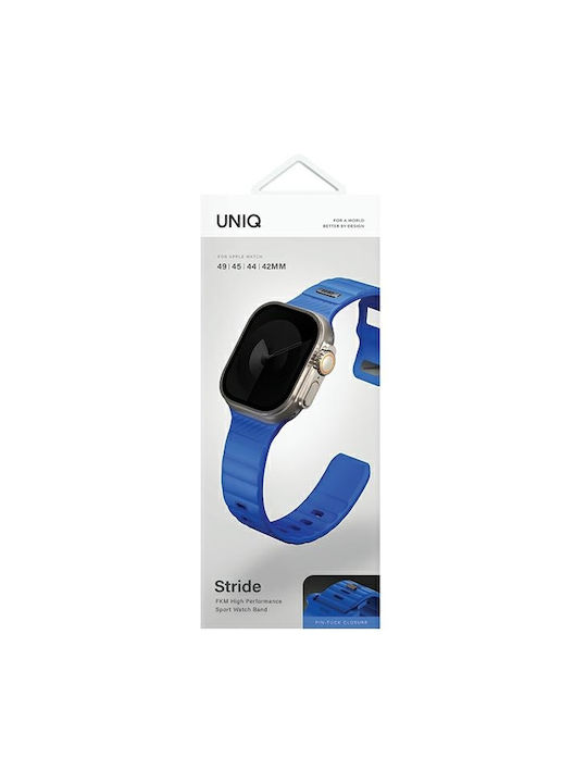 Uniq Curea Piele cu Pin Albastru (Apple Watch 44/45/46mm/Ultra 49mm)