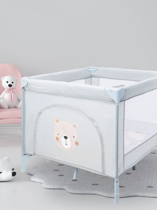 Moby System Teddy Bear Playpen with Mattress Gray 100x97cm
