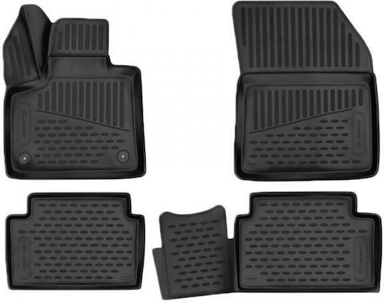 Novline Front Mats 2pcs Tray Type for Citroen C5 Aircross Aircross 5D 2019 Black