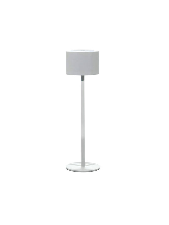 DictroLux Metal Table Lamp LED with White Shade and Base