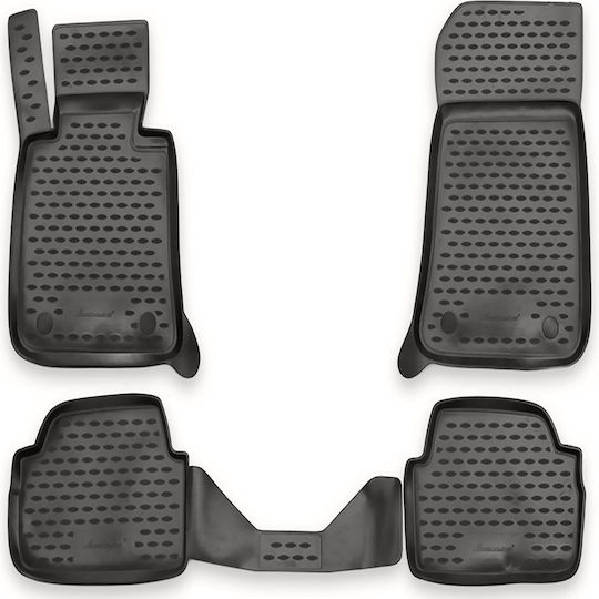 Novline Set of Front and Rear Mats 4pcs Tray Type for BMW Series 1 2004-2011 Gray