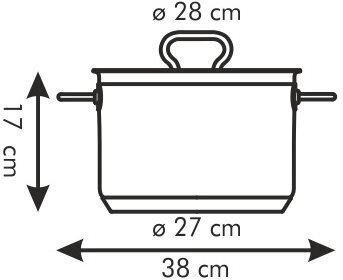 Tescoma Βαθιά Ανοξείδωτη Κατσαρόλα 10lt / 28cm