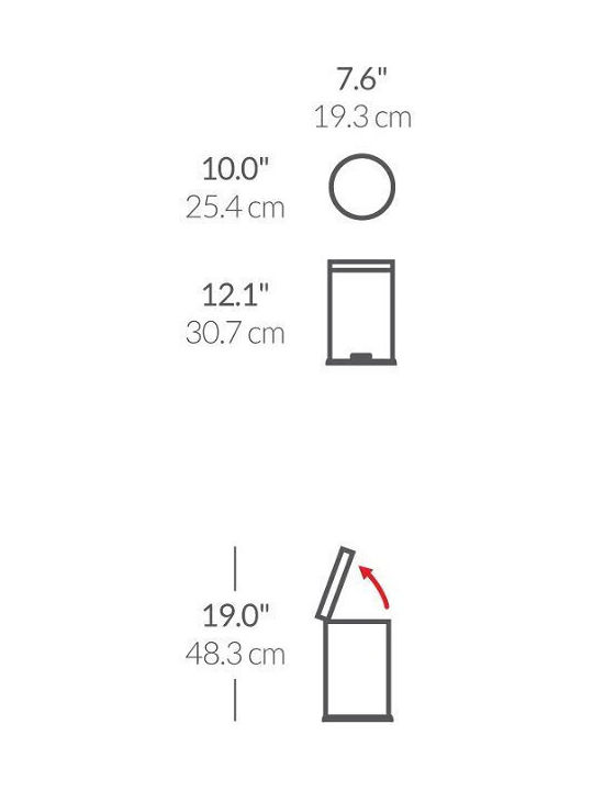 Simplehuman Кошче Отпадъци от Неръждаема стомана с Педал Бял 4.5лт 2бр