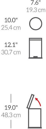 Simplehuman Waste Bin Made of Inox Steel with Pedal White 4.5L 2 Pieces