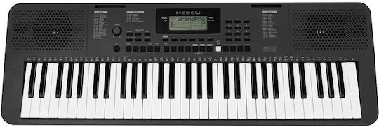 Medeli Keyboard MK100 with 61 Dynamic Keys with Music Stand Black Stand Standard Bundle II