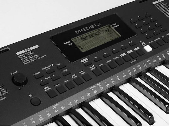 Medeli Keyboard MK100 with 61 Dynamic Keys with Music Stand Black Stand Standard Bundle II
