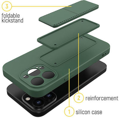 Wozinsky Kickstand Flexible Задна корица Силикон Черно (iPhone 12 мини)