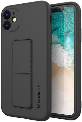 Wozinsky Kickstand Flexible Back Cover Σιλικόνης Μαύρο (Redmi Note 9)