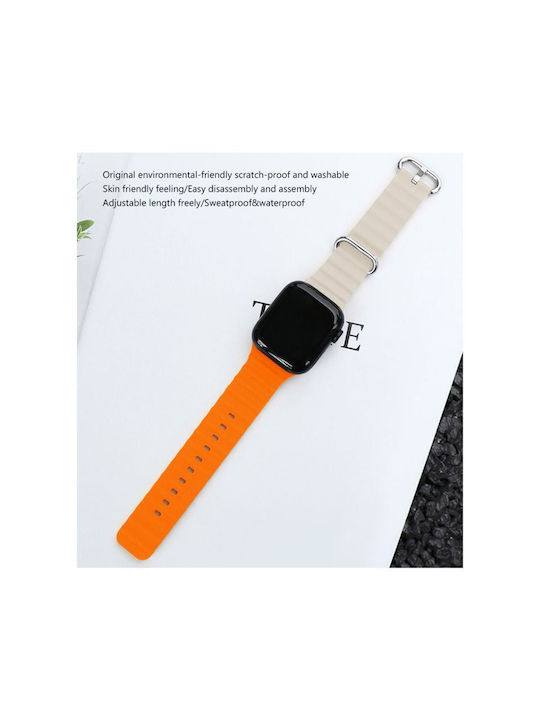 Devia Two-Tone Strap Silicone Grey-Orange (Apple Watch 44/45/46mm/Ultra 49mm)