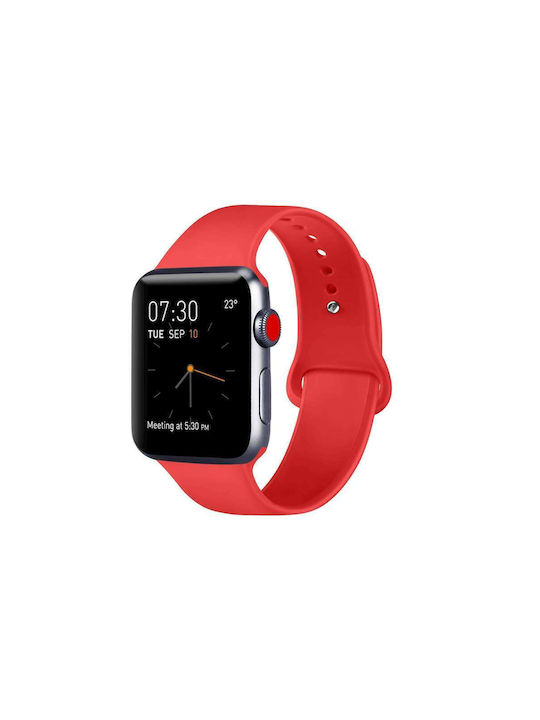 Armband Silikon mit Pin Rot (Apple Watch 44/45/46mm/Ultra 49mm)